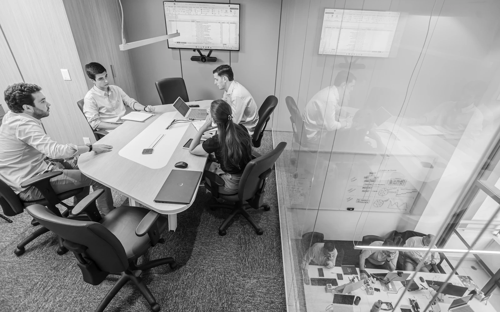 Team meeting around a conference table